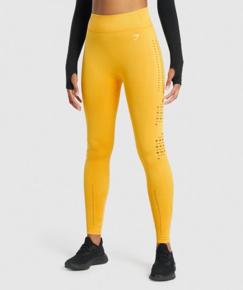 Gymshark Glow Seamless Leggings Dam Gula | SE-75942S