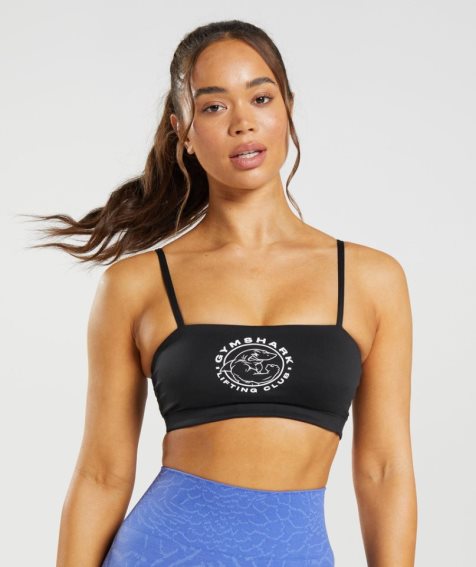 Gymshark Legacy Bandeau Sport Bh Dam Svarta | SE-28470Y