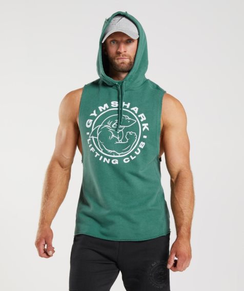 Gymshark Legacy Drop Arm Hoodie Herr Gröna | SE-76903I