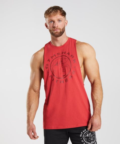 Gymshark Legacy Drop Arm Linnen Herr Röda | SE-94570V