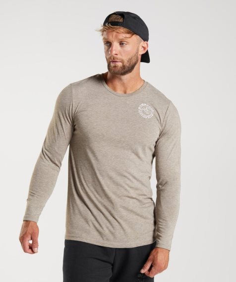 Gymshark Legacy Long Sleeve T-shirt Herr Grå | SE-83472X