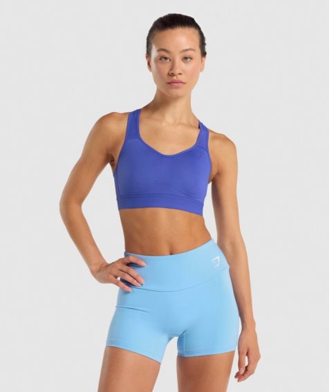 Gymshark Lätta High Support Sport Bh Dam Blå | SE-20875Z