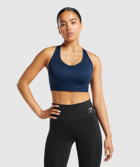 Gymshark Open Back Sport Bh Dam Marinblå | SE-82349A