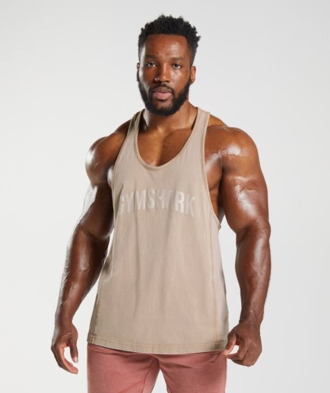 Gymshark Power Washed Stringer Linnen Herr Beige | SE-71248X