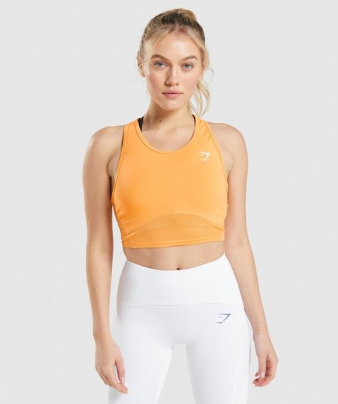 Gymshark Pulse Crop Linnen Dam Orange | SE-74805Q