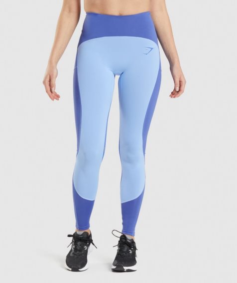 Gymshark Pulse Mesh Leggings Dam Blå | SE-23406A