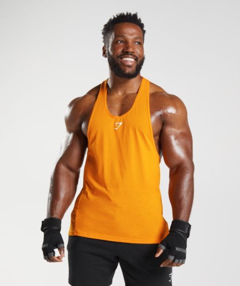 Gymshark React Stringer Linnen Herr Orange | SE-57469W