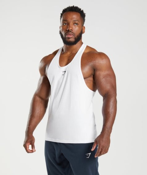 Gymshark React Stringer Linnen Herr Vita | SE-94087R