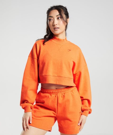 Gymshark Rest Day Sweats Cropped Tröjor Dam Orange | SE-48706A