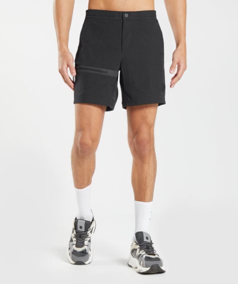 Gymshark Retake Woven 7" Shorts Herr Svarta | SE-37086W