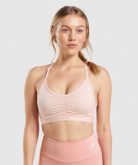 Gymshark Ruched Sport Bh Dam Ljusrosa | SE-08531H