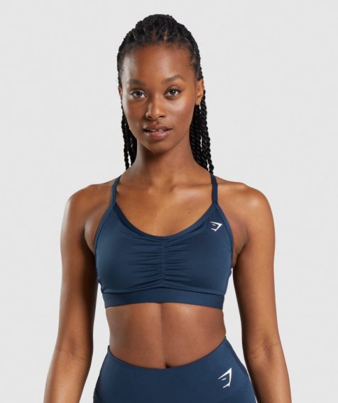 Gymshark Ruched Sport Bh Dam Marinblå | SE-76239T