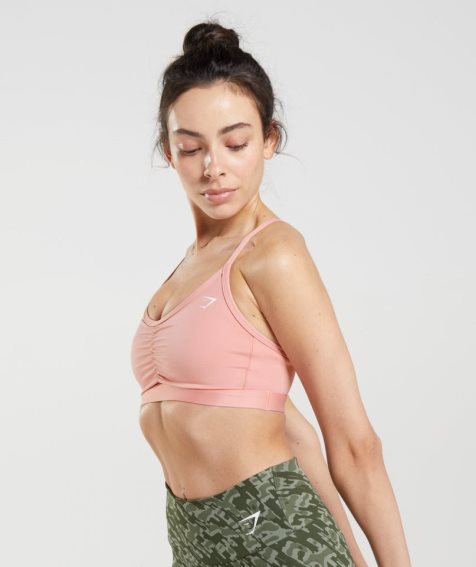 Gymshark Ruched Sport Bh Dam Rosa | SE-14690O