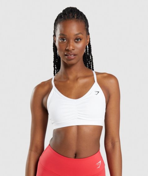 Gymshark Ruched Sport Bh Dam Vita | SE-18703Y