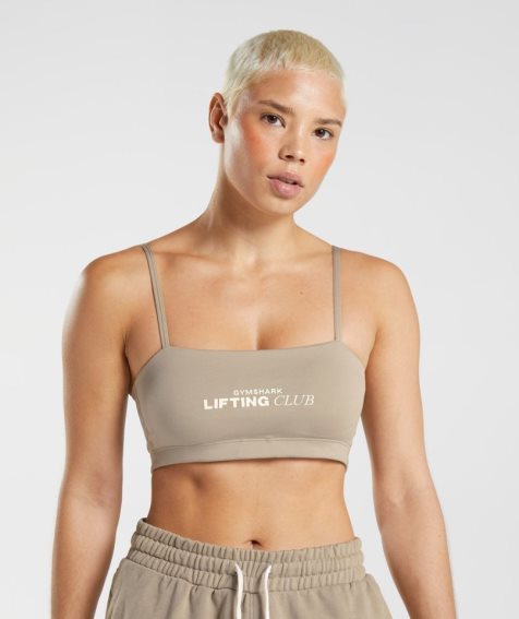 Gymshark Social Club Bandeau Sport Bh Dam Khaki | SE-51840T