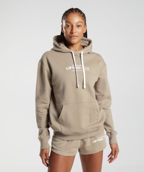 Gymshark Social Club Oversized Hoodie Dam Khaki | SE-74953V