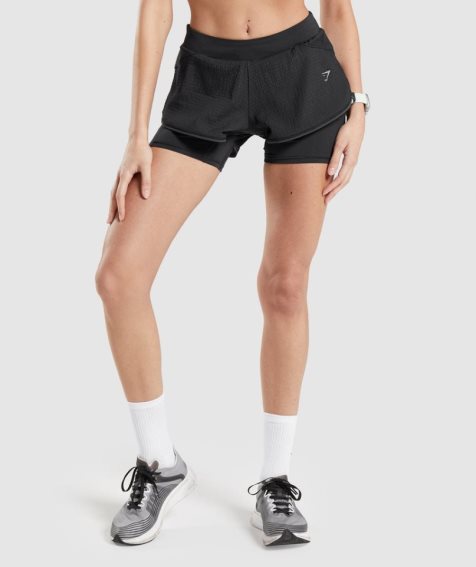 Gymshark Speed 2 In 1 Shorts Dam Svarta | SE-97153V