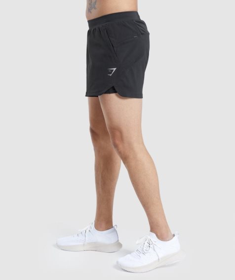 Gymshark Speed Evolve 3" 2 In 1 Shorts Herr Svarta | SE-45726N