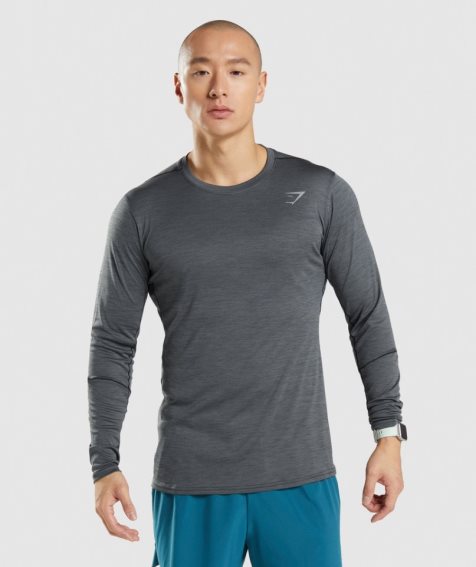 Gymshark Speed Long Sleeve T-shirt Herr Mörkgrå | SE-97083V