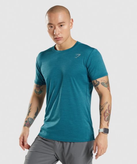 Gymshark Speed T-shirt Herr Turkos | SE-71369U