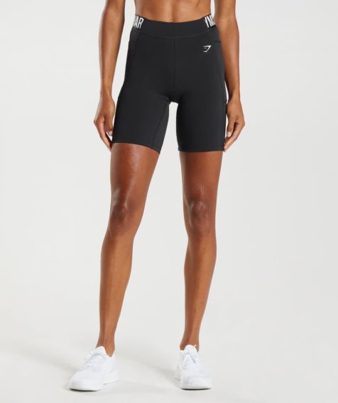 Gymshark Tränings Brandmark Cycling Shorts Dam Svarta | SE-47980Y