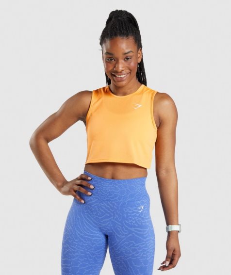 Gymshark Tränings Crop Linnen Dam Orange | SE-58901J