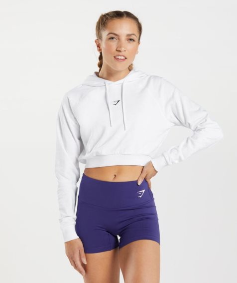 Gymshark Tränings Cropped Hoodie Dam Vita | SE-63194N