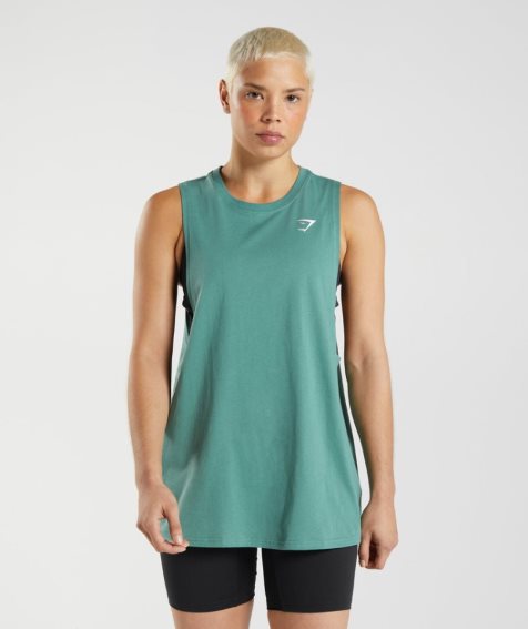 Gymshark Tränings Drop Arm Linnen Dam Gröna | SE-82573Z