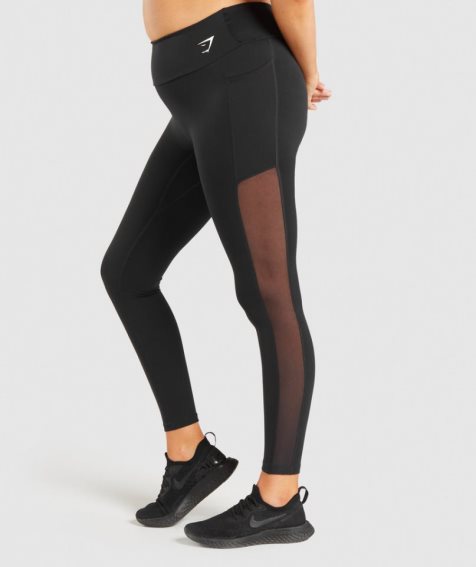 Gymshark Tränings Mesh Pocket Leggings Dam Svarta | SE-28639X