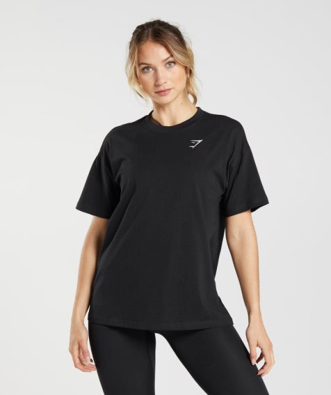 Gymshark Tränings Oversized T-shirt Dam Svarta | SE-42739X