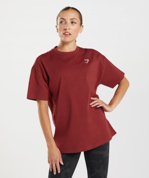 Gymshark Tränings Oversized T-shirt Dam Röda | SE-43150V