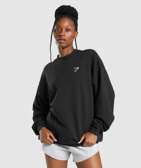 Gymshark Tränings Oversized Tröjor Dam Svarta | SE-51283J