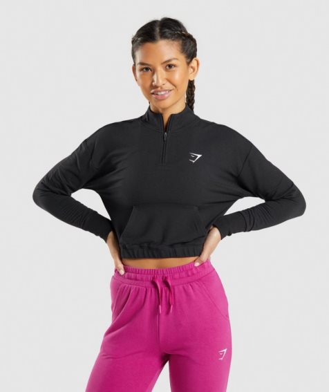 Gymshark Tränings Pippa Tröjor Dam Svarta | SE-42530R