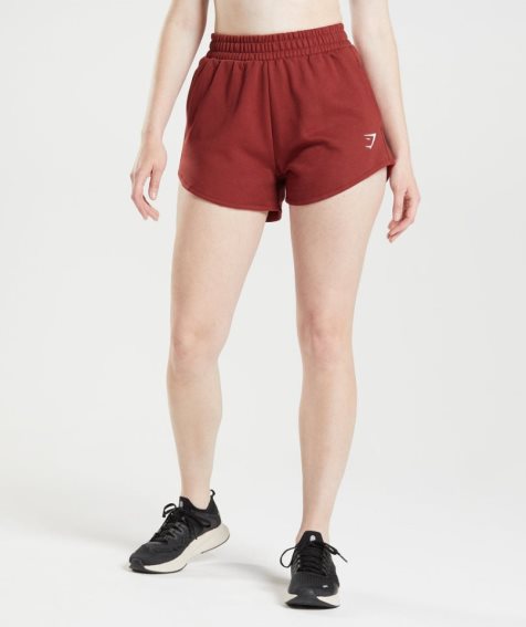 Gymshark Tränings Sweat Shorts Dam Röda | SE-19250H