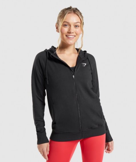 Gymshark Tränings Zip Tröjor Dam Svarta | SE-76139N