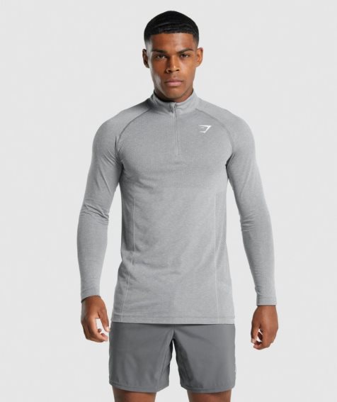 Gymshark Vital Light 1/4 Zip Tröjor Herr Ljusgrå | SE-67148C