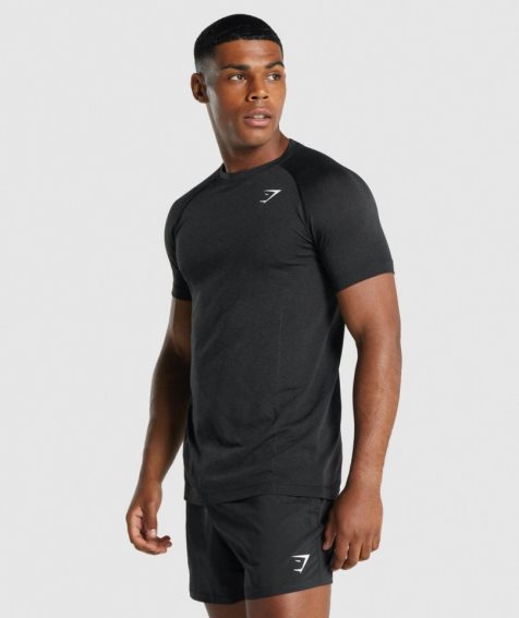 Gymshark Vital Light Seamless T-shirt Herr Svarta | SE-09723M