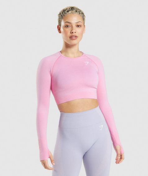 Gymshark Vital Seamless 2.0 Beskurna Toppar Dam Rosa | SE-48713Y