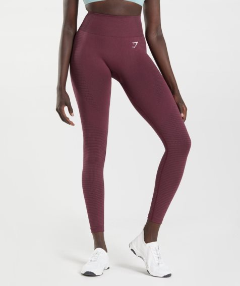 Gymshark Vital Seamless 2.0 Leggings Dam Vinröda | SE-15462L