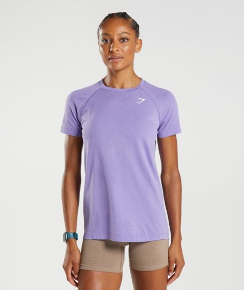 Gymshark Vital Seamless 2.0 Light T-shirt Dam Lila | SE-30725O