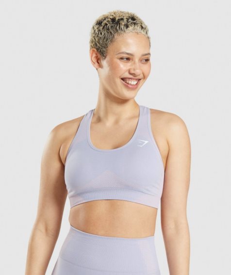 Gymshark Vital Seamless 2.0 Sport Bh Dam Ljusblå | SE-85304T