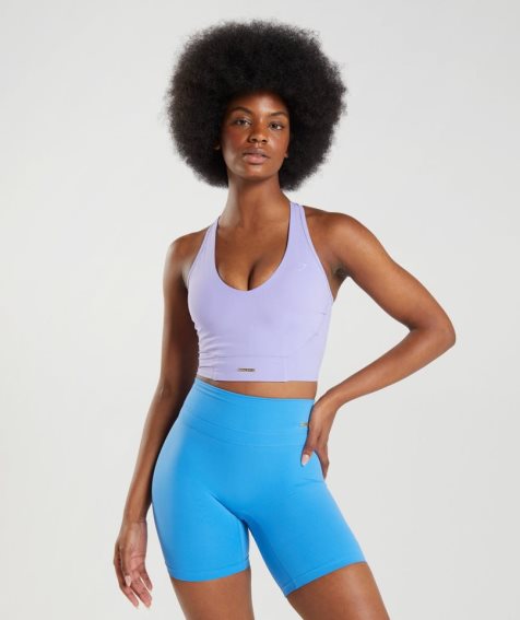 Gymshark Whitney Crop Linnen Dam Lila | SE-79485W