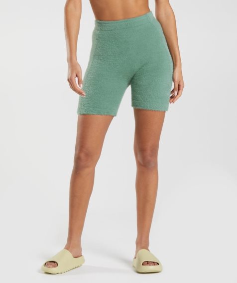 Gymshark Whitney Eyelash Knit Shorts Dam Gröna | SE-85176V