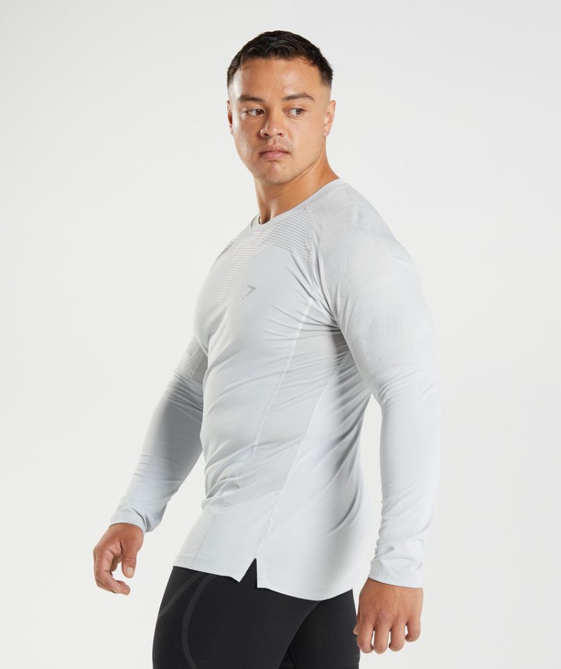 Gymshark 315 Long Sleeve T-shirt Herr Ljusgrå | SE-91203X