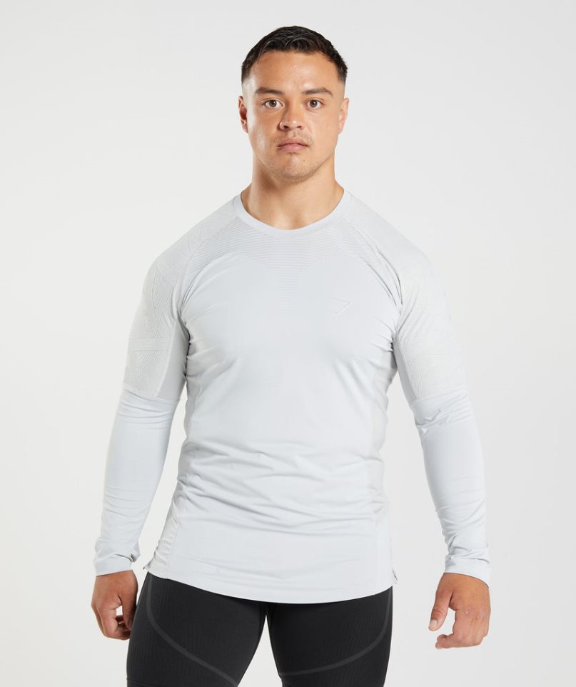 Gymshark 315 Long Sleeve T-shirt Herr Ljusgrå | SE-91203X