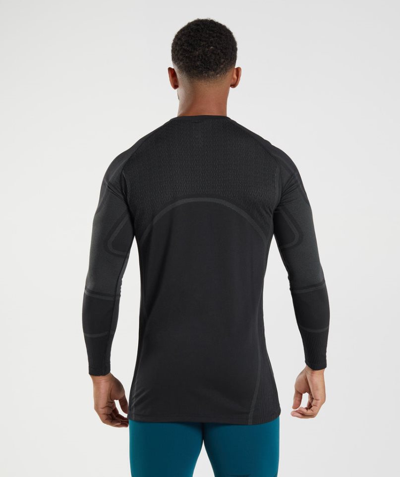 Gymshark 315 Long Sleeve T-shirt Herr Svarta | SE-39728S