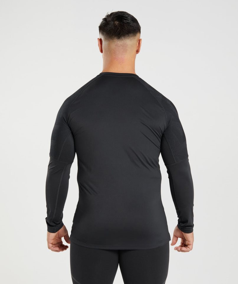 Gymshark 315 Long Sleeve T-shirt Herr Svarta | SE-85143S