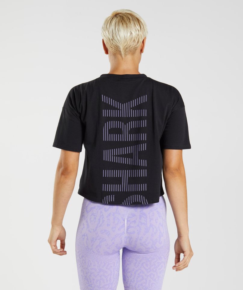 Gymshark 315 Midi T-shirt Dam Svarta | SE-92014H