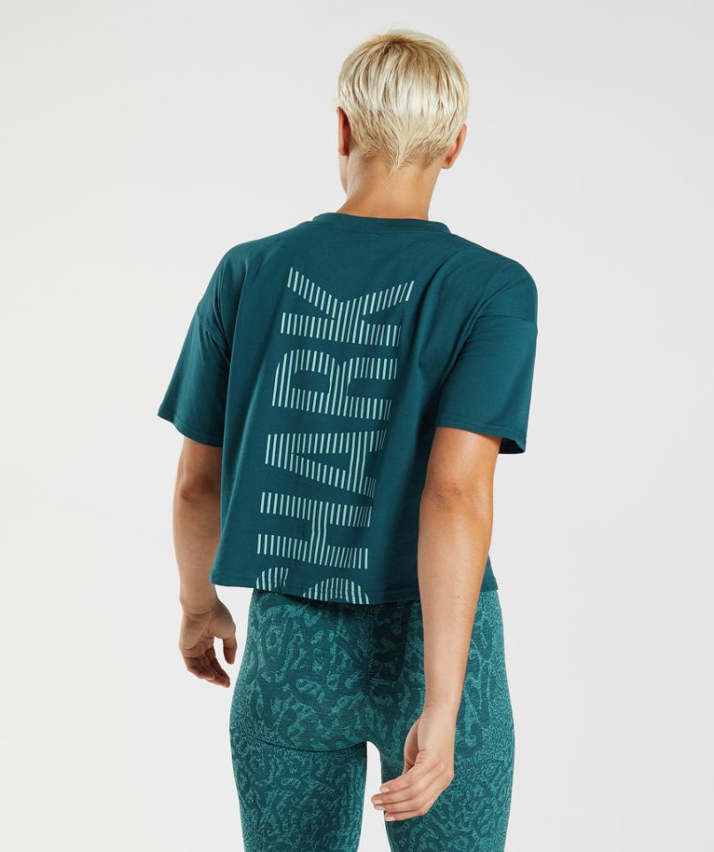 Gymshark 315 Midi T-shirt Dam Turkos | SE-58792D