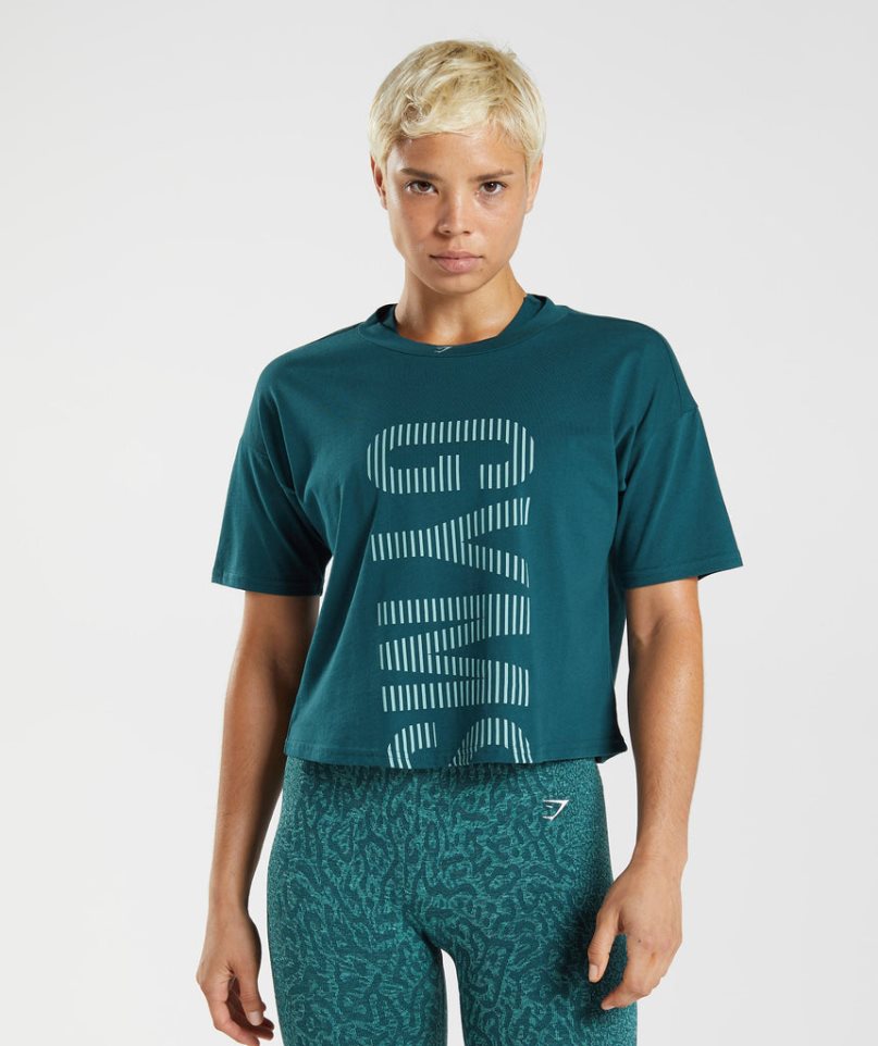 Gymshark 315 Midi T-shirt Dam Turkos | SE-58792D